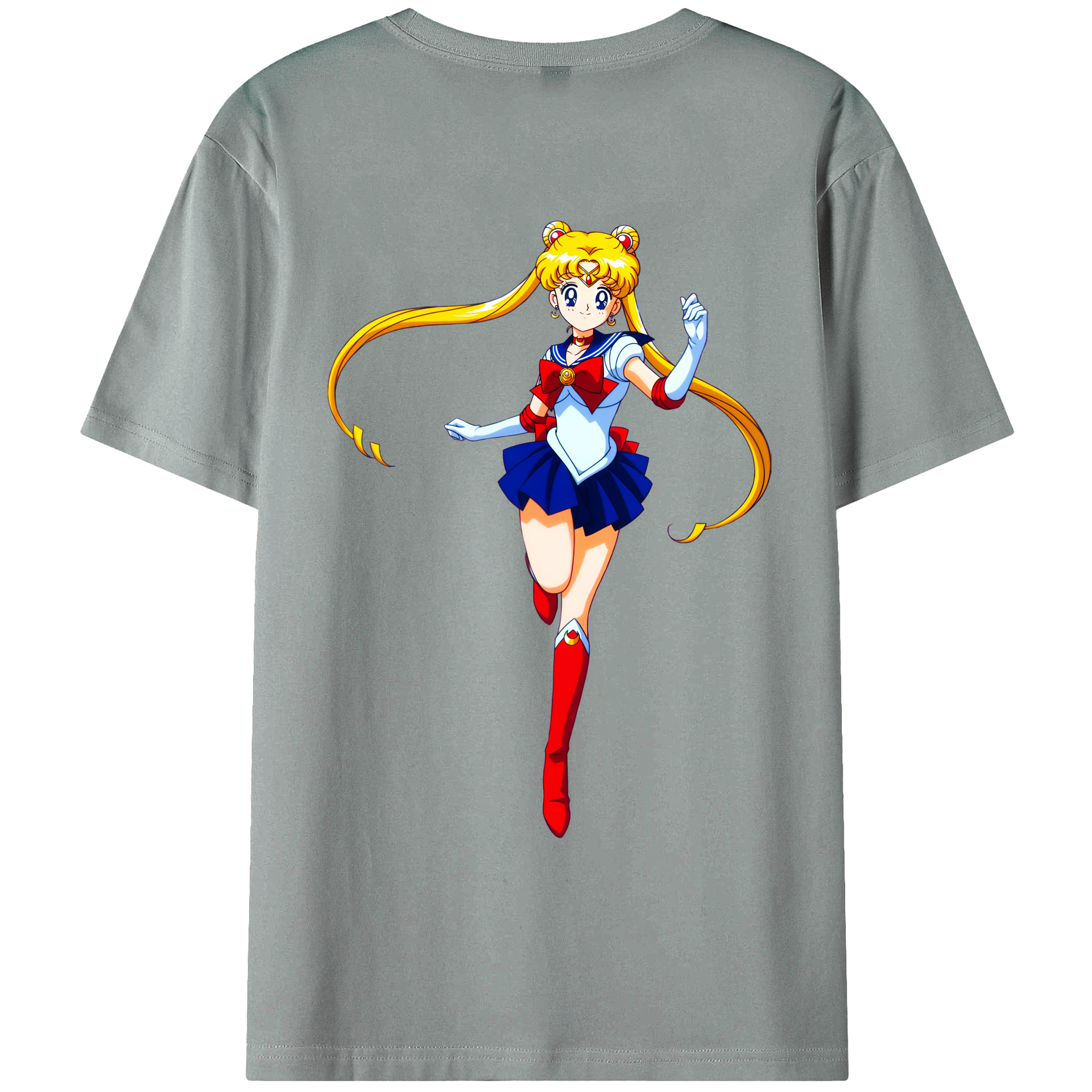 （画像用） 美少女戦士セーラームーン 月野 うさぎ つきの うさぎ Sailor Moon Tsukino Usagi 綿100％ メンズ半袖Tシャツ（バックプリント） 通気性